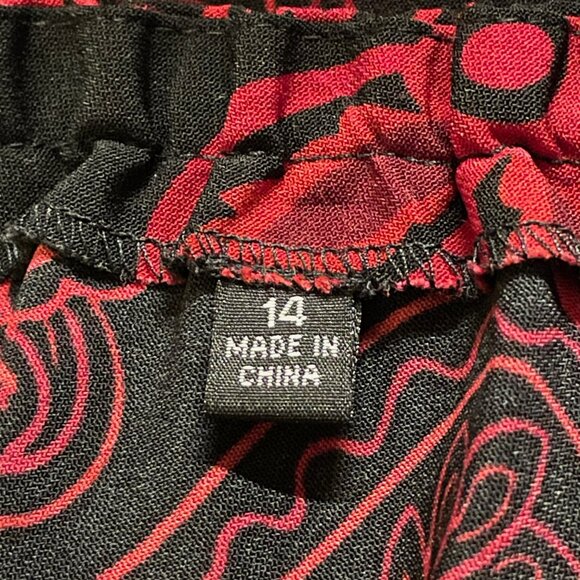 Vtg Y2K Studio I Dark Floral Midi Skirt Sz L Fairy Festival Whimsigoth Modest - Picture 5 of 6